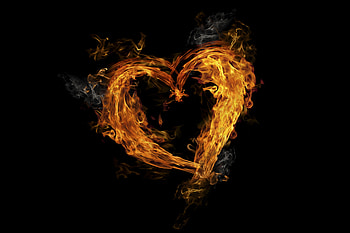 Flame Glowing Heart , love, heart, flame HD wallpaper
