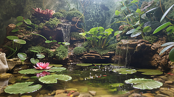 Serene Lily Pond Oasis, pond, garden pond, lily pad, lily HD wallpaper