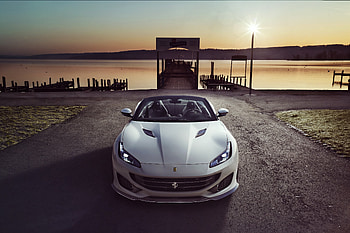 White Ferrari Portofino, sports car HD wallpaper