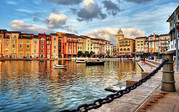 Portofino Italy, Coastal city, Boat chains, Reflective waters HD wallpaper