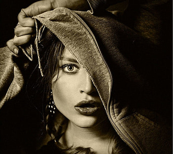 PORTRAIT, graphy, face, bw, woman, beauty HD wallpaper