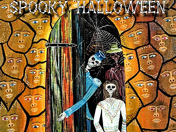 Spooky Halloween 2, artwork, halloween, zombies, ghost, art, skeleton, tomb, illustration HD wallpaper
