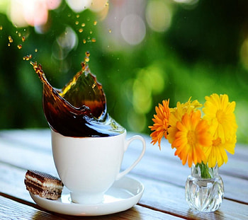 ✻✻✻, Cup, Flowers, Coffee, Vase, Cake HD wallpaper