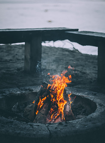 Fire, Smoke, Bonfire, Flame, Miscellanea, Miscellaneous, Firewood HD phone wallpaper