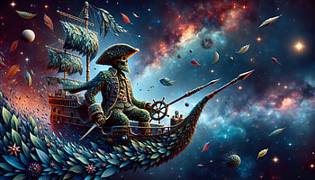 Cosmic Buccaneer Odyssey | Space Pirate, space pirate, pirate, spaceship, fantasy, cosmic HD wallpaper