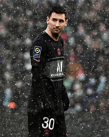 Messi in snow, snow, psg, messi HD phone wallpaper