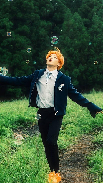 Bts Jimin, Soap Bubble, Grass Background HD phone wallpaper