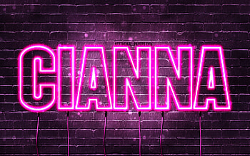 Cianna, , with names, female names, Cianna name, purple neon lights, Cianna Birtay, Happy Birtay Cianna, popular italian female names, with Cianna name HD wallpaper