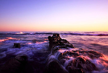 Tidal_Breakdown, colors, sky, nature, water, rock, beach HD wallpaper