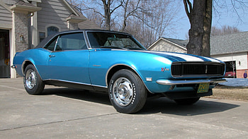 1968 Chevrolet Camaro Z28, blue, american, chevrolet, muscle, z28, car, camaro HD wallpaper