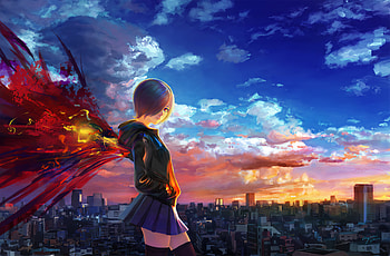 Kirishima Touka , anime-girl, anime, artist, artwork, digital-art, artstation HD wallpaper