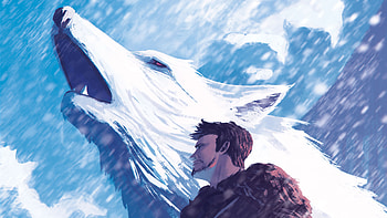 Jon Snow And His Wolf, jon-snow, game-of-thrones-season-8, game-of-thrones, tv-shows, deviantart, artwork HD wallpaper