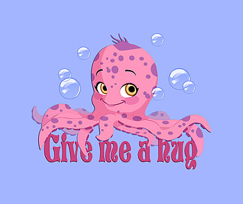 EIGHT IS NOT ENOUGH, eight, cartoon, octopus, hugs HD wallpaper