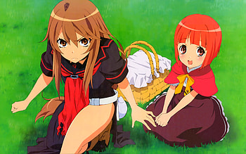 Ookami-san, anime, akai ringo, cute, ookami-san to shichinin no nakama-tachi, ookami ryouko HD wallpaper