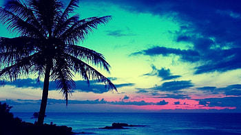 Blue Sun Ocean Rise Nature Beauty Sunrise Beach Live Windows 7 - HD wallpaper