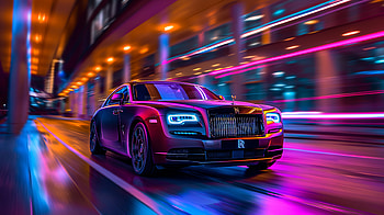 Rolls-Royce Spectre: Stunning Car in Vibrant Neon Lights, Rolls-royce Spectre, vehicle, car HD wallpaper