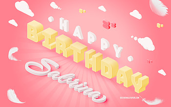 Happy Birtay Sabrina, 3d Art, Birtay 3d Background, Sabrina, Pink Background, Happy Sabrina birtay, 3d Letters, Sabrina Birtay, Creative Birtay Background HD wallpaper