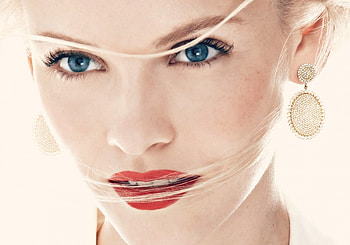 Ginta Lapina, white, model, blue eyes, blonde, red, girl, woman HD wallpaper