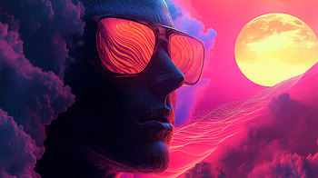Chic Acidwave Sunglasses, sunglasses, surreal, Digital Art, vibrant colors HD wallpaper