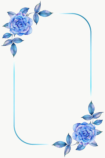 premium png of PNG Floral frame in watercolor by Boom about blue watercolor rose, wa. Flower background design, Flower frame png, Blue flowers background, Blue Flower Border HD phone wallpaper