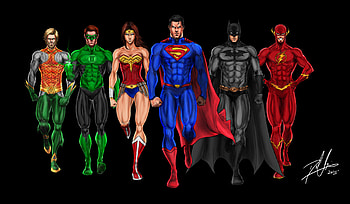 Justice League Fan Art 2017, justice-league, superheroes, deviantart, comics, art, digital-art, green-lantern, batman, cyborg, flash, wonder-woman, aquaman, superman, artist HD wallpaper
