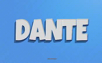 Dante, blue lines background, with names, Dante name, male names, Dante greeting card, line art, with Dante name HD wallpaper