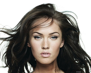 Megan Fox, sexy, black, blue eyes, lips, actress, hair, long, female HD wallpaper