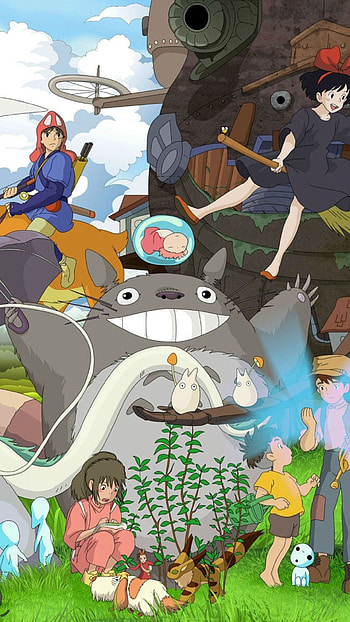 Studio Ghibli, Totoro background, Heartwarming hug, Ghibli characters HD phone wallpaper