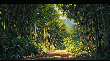 Bamboo Serenity: Ultra of Nature's Haven, nature, bamboo, bamboo forest, path, greenery HD wallpaper