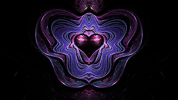 Shadowed heart, hecate100, valentine, blue, pink, black, abstract, luminos, heart HD wallpaper