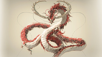 Crimson dragon king, white, crimson, asian, chinese, keita okada, fantasy, king, red, dragon, luminos HD wallpaper