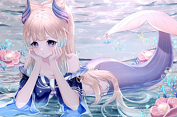 Mermaid Anime, girl, Anime, Mermaid, art HD wallpaper