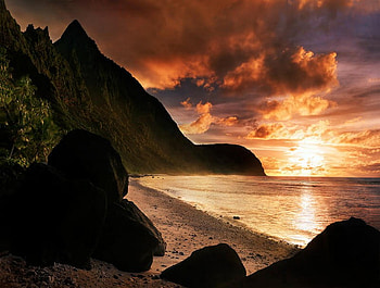 sunday morning, ocean, light, sunrise, beach HD wallpaper