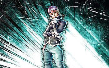 Powder, grunge art, Fortnite Battle Royale, Fortnite characters, blue abstract rays, Powder Skin, Fortnite, Powder Fortnite HD wallpaper