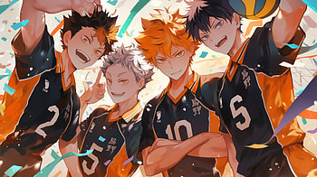 Haikyū!! Team Victory, Haikyū!!, Shōyō Hinata, Tobio Kageyama, Yū Nishinoya, Anime HD wallpaper