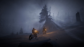 Red Dead Redemption 2 - Winter scene, horse, cowboy, winter, video game, Red Dead Redemption 2 HD wallpaper