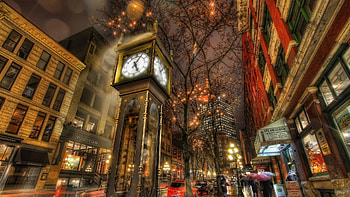 city, street, night, watch, walk, r HD wallpaper