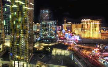 view of the vegas strip at night r, night, city, lights, street, hotels, r, skyscapers HD wallpaper