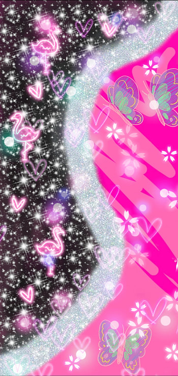 Pink flamingos, flowers, butterflies HD phone wallpaper