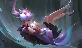 Fantasy girl, falling, blue, cindy feng, pink, art, fantasy, girl HD wallpaper