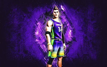 Fortnite Fast Break Skin, Fortnite, main characters, purple stone background, Fast Break, Fortnite skins, Fast Break Skin, Fast Break Fortnite, Fortnite characters HD wallpaper