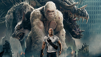 Rampage, movie, wolf, gorilla HD wallpaper