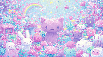 Dreamy Pastel Cutecore: Cozy Kitty Garden, Pastel Aesthetic HD wallpaper