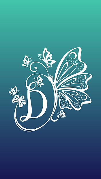 Butterfly D, letter HD phone wallpaper