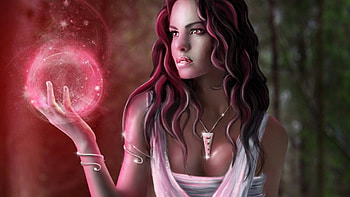 Enchantress, magic, gir, red HD wallpaper