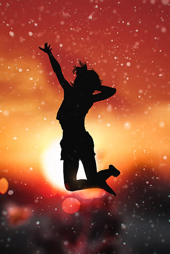 Dark, Silhouette, Girl, Joy HD phone wallpaper