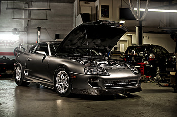 Toyota Supra, open, hood, front HD wallpaper