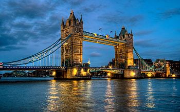 Tower Bridge, Dusk scenery, London skyline, Iconic landmark HD wallpaper