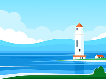 Vector, Art, Sea, Building, Lighthouse HD wallpaper