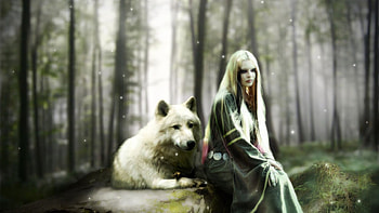 Familiar, , digital art, fantasy, wolf HD wallpaper